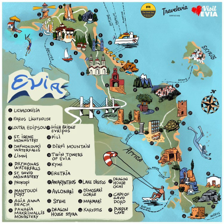 Evia Map Travelevia