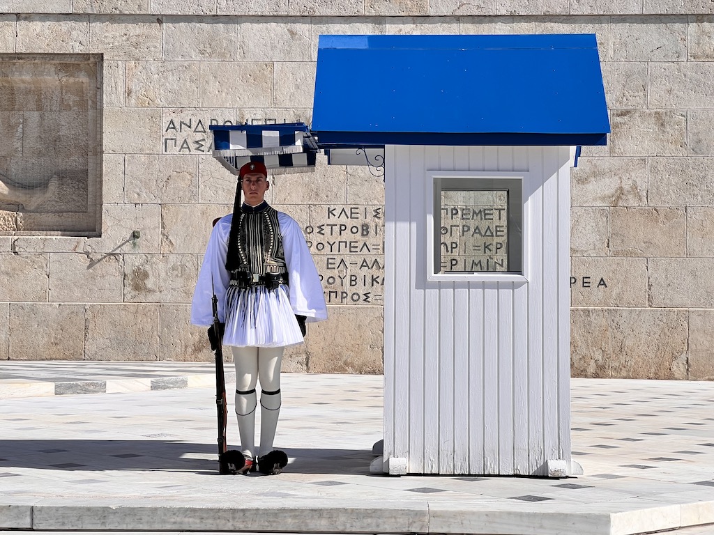 Greek Evzonas Greek Parliament Syntagma Sq