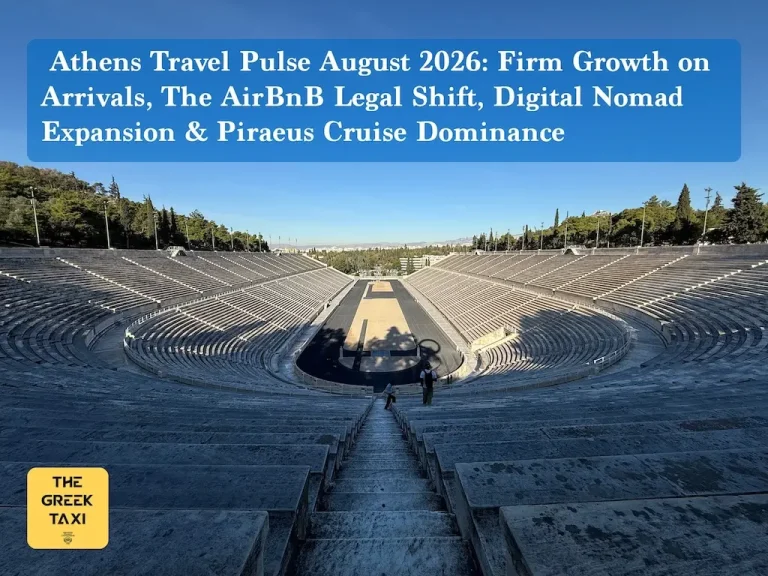 Athens Travel Pulse August 2026: Firm Growth on Arrivals, The AirBnB Legal Shift, Digital Nomad Expansion & Piraeus Cruise Dominance